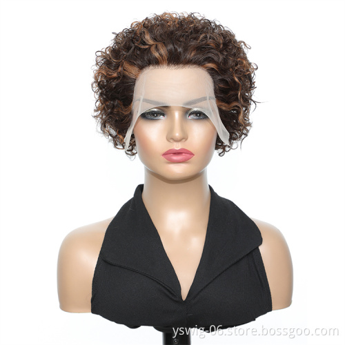 Shot Pixie Cut Wig Human Hair Glueless Lace Front Human Hair Wigs for Women Brazilian Virgin Hair 150% Density Lace Wig